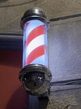 Typical and characteristic lights of male barbershops