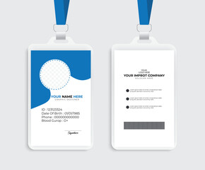 Modern ID card design template. Corporate identity card design. Professional employee id card. Vector.