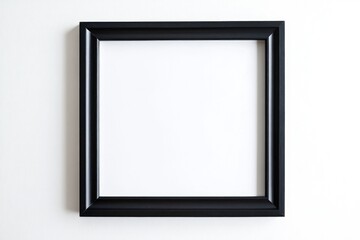 Obraz premium Sleek Thin Black Square Frame with Crisp White Mat, Isolated against a Clean Background, Perfect for Showcasing Artwork
