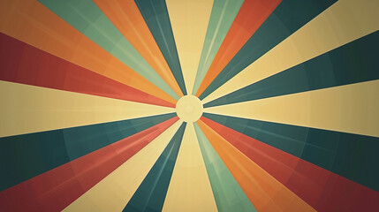 Retro Colorful Sunburst Illustration with Vibrant Radial Stripes for Vintage Background and Abstract Design Use