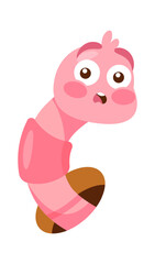 Frightened lovely rainworm vector illustration