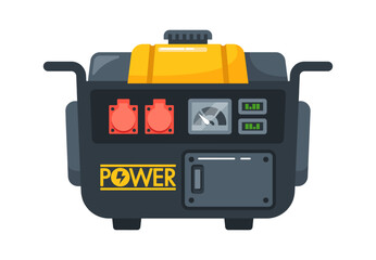 Portable electric power generator vector illustration