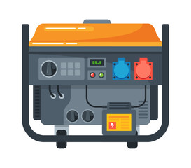 Portable diesel power generator vector illustration