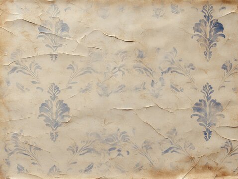 Fototapeta Vintage victorian wallpaper pattern showing subtle signs of age and wear