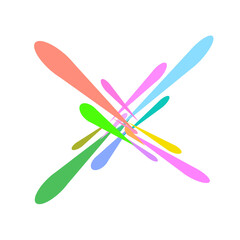 colorful paint splash icon without background