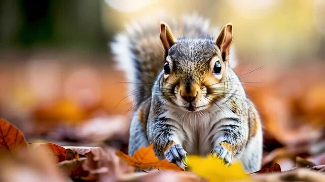 a squirrel  reaching out for  a nut
