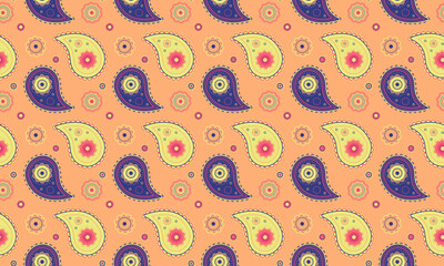 Decorating paisley in retro stylish. Simplicity intricacy and creativity paint. Horizontal petal at sketch tile.