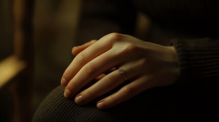 A Close Up Of A Hand Wearing A Diamond Ring