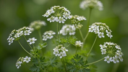 Wild Chervil in Focus Against a Soft, Blurred Background