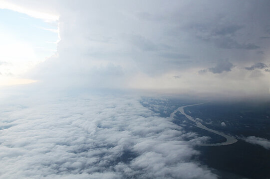 Sun and Rain Weather Conditions with Clouds Sky Landscape