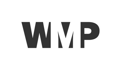 WMP logo design. Initial letter W M P bold font style for tech startups, consulting, corporate branding. Creative company name, headlines typography identity, trendy logotype.