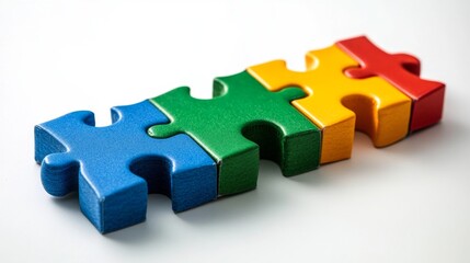 Colorful Interlocking Puzzle Pieces Teamwork, Collaboration, and Solution Concept