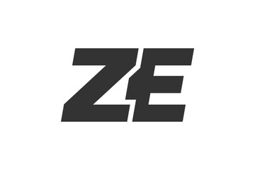 ZE Techno Editable Font Logo For Corporate Branding. Bold, Futuristic Design With Unique Typographic Ideas. Minimal Custom Type And Dynamic Letter