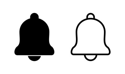 Bell icon logo design. Notification sign and symbol for web site design