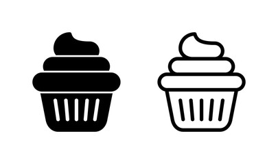 Cup cake icon logo design. Cup cake sign and symbol