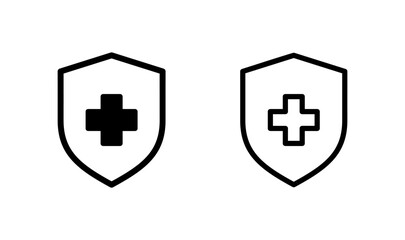 Health insurance icon logo design. Insurance health document sign and symbol