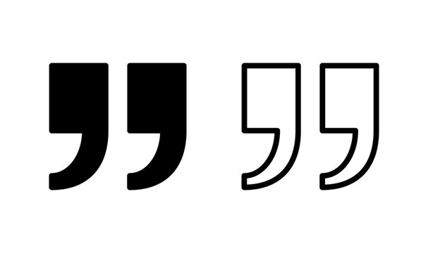 Quote icon logo design. Quotation mark sign and symbol