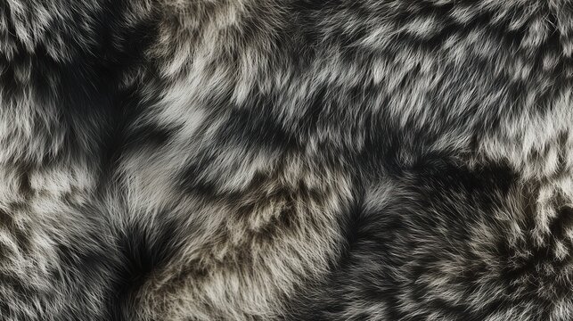 top view on grey wolf skin texture background, for pattern overlay