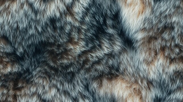 top view on grey wolf skin texture background, for pattern overlay