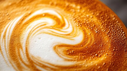 Swirling Latte Art Coffee Foam Texture
