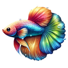 Fototapeta premium Rainbowfish fish Isolated on Transparent background 4