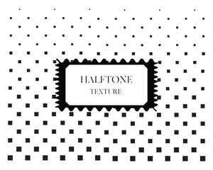 This is a halftone design featuring a pixelate pattern shapes arranged in a gradient effect. The shapes are densely packed at the bottom of the design, gradually becoming more sparse and smaller
