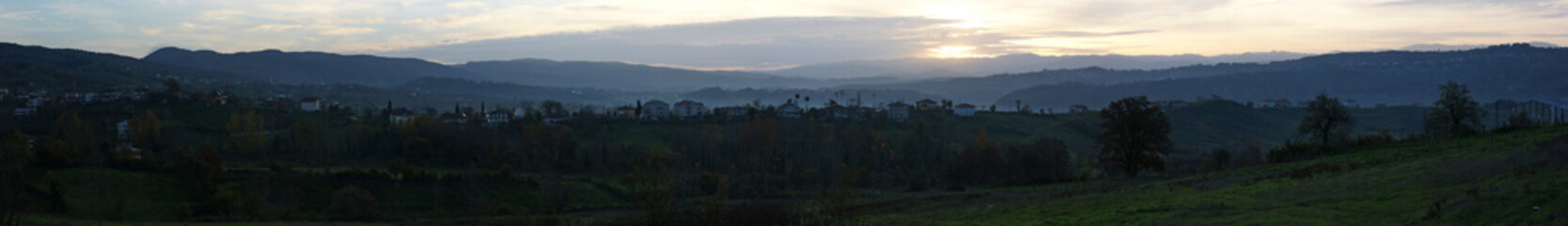 A sunrise view in the forested areas of Zonguldak, Turkey