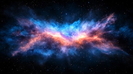 Fototapeta premium Celestial Nebula Cosmic Dust Starscape Displaying Vibrant Hues
