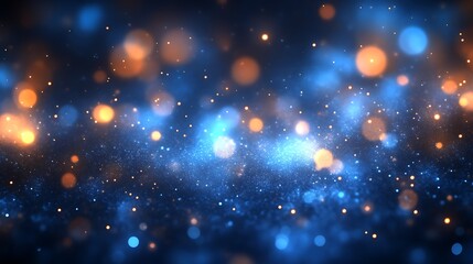 Obraz premium Abstract Blue And Orange Glowing Light Bokeh Background