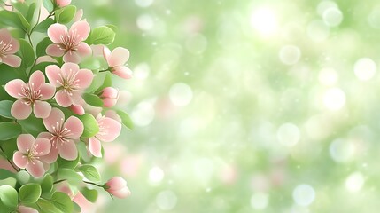 Fototapeta premium Delicate Pink Blossoms on a Branch in Springtime