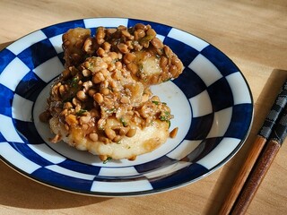 手作りの納豆大根からみ餅