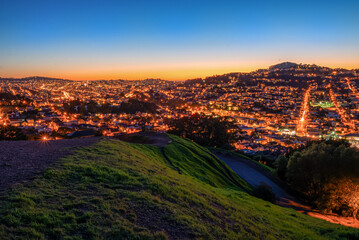 Cityscape Of Bernal Heights in San Francisco, CA USA