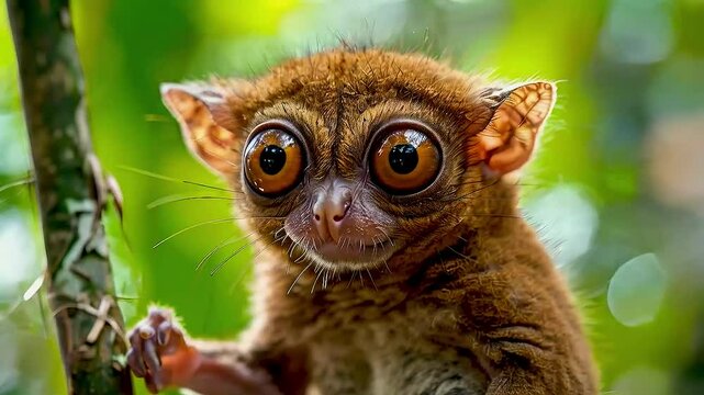 a small primate with big eyes