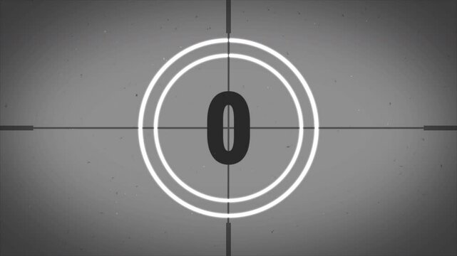 countdown timer video start from 5 to 0 number old style movie count in grey retro vintage , best suitable for your start of cinematography, movie or footage