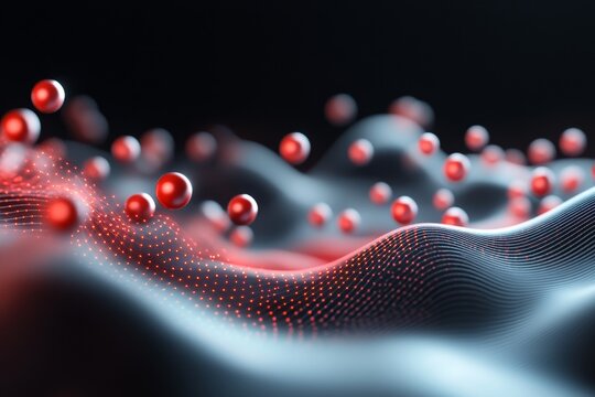 A digital visualization of ions migrating in a semiconductor, symbolizing advanced electronic technology
