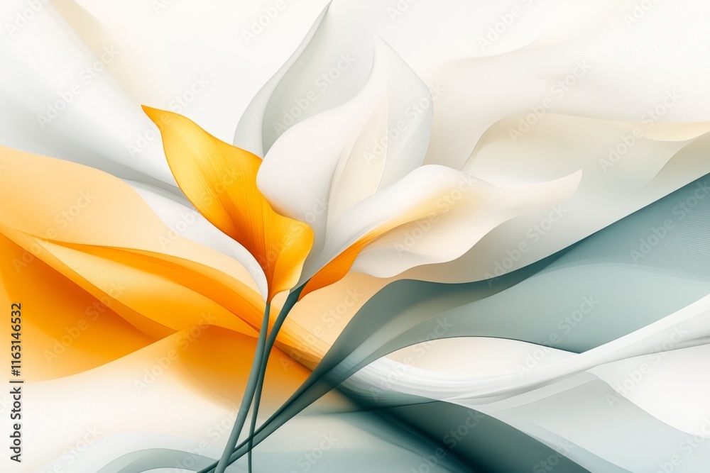Poster A flat depiction of a single iris petal with clean lines and soft gradients