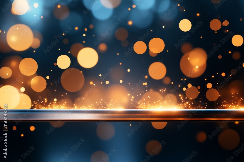 Poster A minimalist flat design of an iron bar with simple glowing sparks emanating from one end