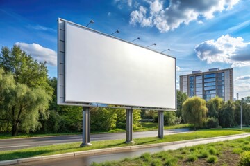 Fototapeta premium blank billboard on the road generative ai