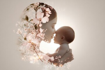 Maternal connection - intimate narrative honoring the beauty of mother baby relationship, pregnancy challenges, family happiness, importance of compassion, love, and medical guidance.