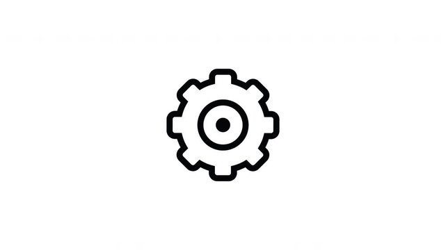 Animation vector icons of gear. Isolated black gear mechanism and cogwheel on white background. Progress or construction concept. Gear wheel UI vector icons.