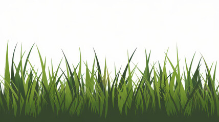 Fototapeta premium A vibrant patch of green grass against a white background, perfect for nature-themed designs and backgrounds.