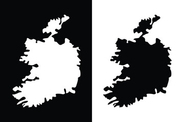 Obraz premium Map of Ireland, Flag of Ireland national country symbol illustration Vector, Rectangle Ireland flag illustration, Flat vector illustration 