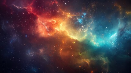 Fototapeta premium Cosmic Nebula: A Symphony of Colors