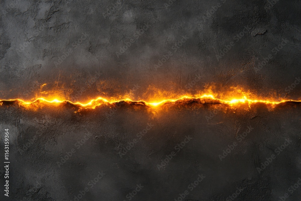 Poster A minimalist flat design of an iron bar with simple glowing sparks emanating from one end