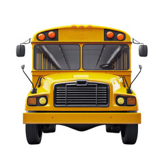A yellow school bus with a white background