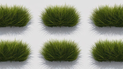 Lush green grass clusters casting subtle shadows, creating a vibrant and natural pattern suitable for backgrounds and designs.
