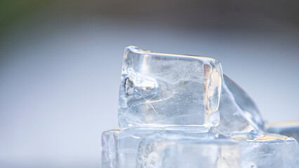 Ice cubes on white background