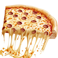 A slice of pizza with pepperoni and cheese