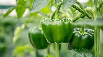 hydroponic green bell peppers cultivation