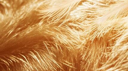 Close-up Photograph of Golden Ostrich Feathers